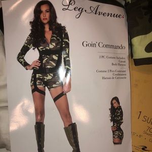 "Women's 2 Piece Goin Commando Military Costume"